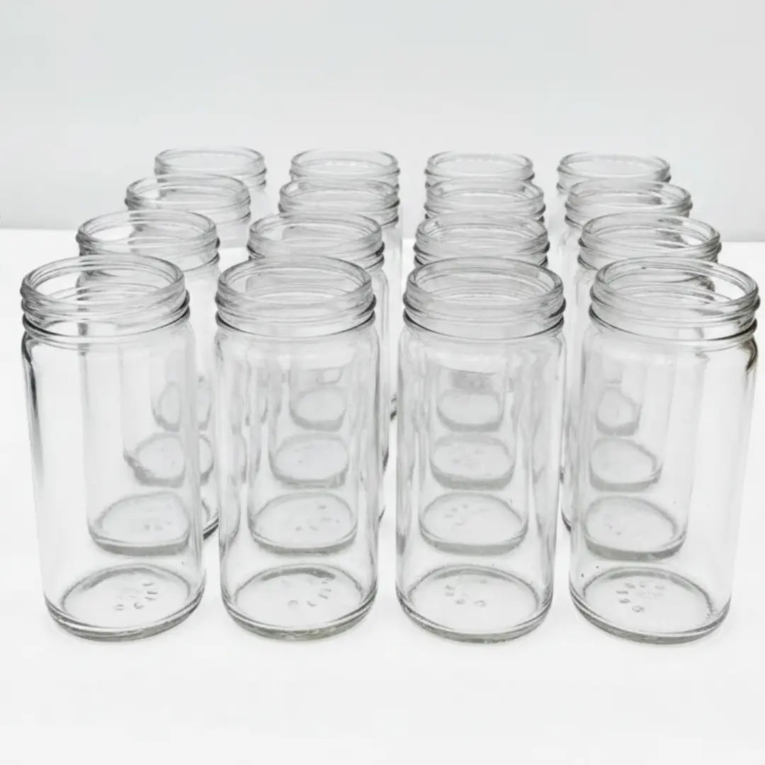 Case of 12 cylinder glass jars-190ml