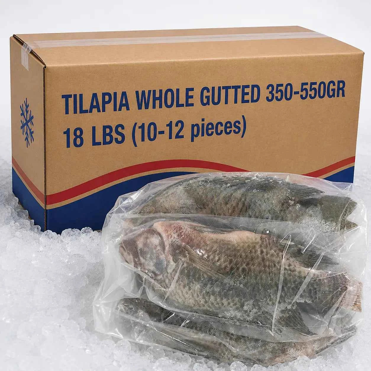 Tilapia Whole Gutted– Frozen | 18 LBS