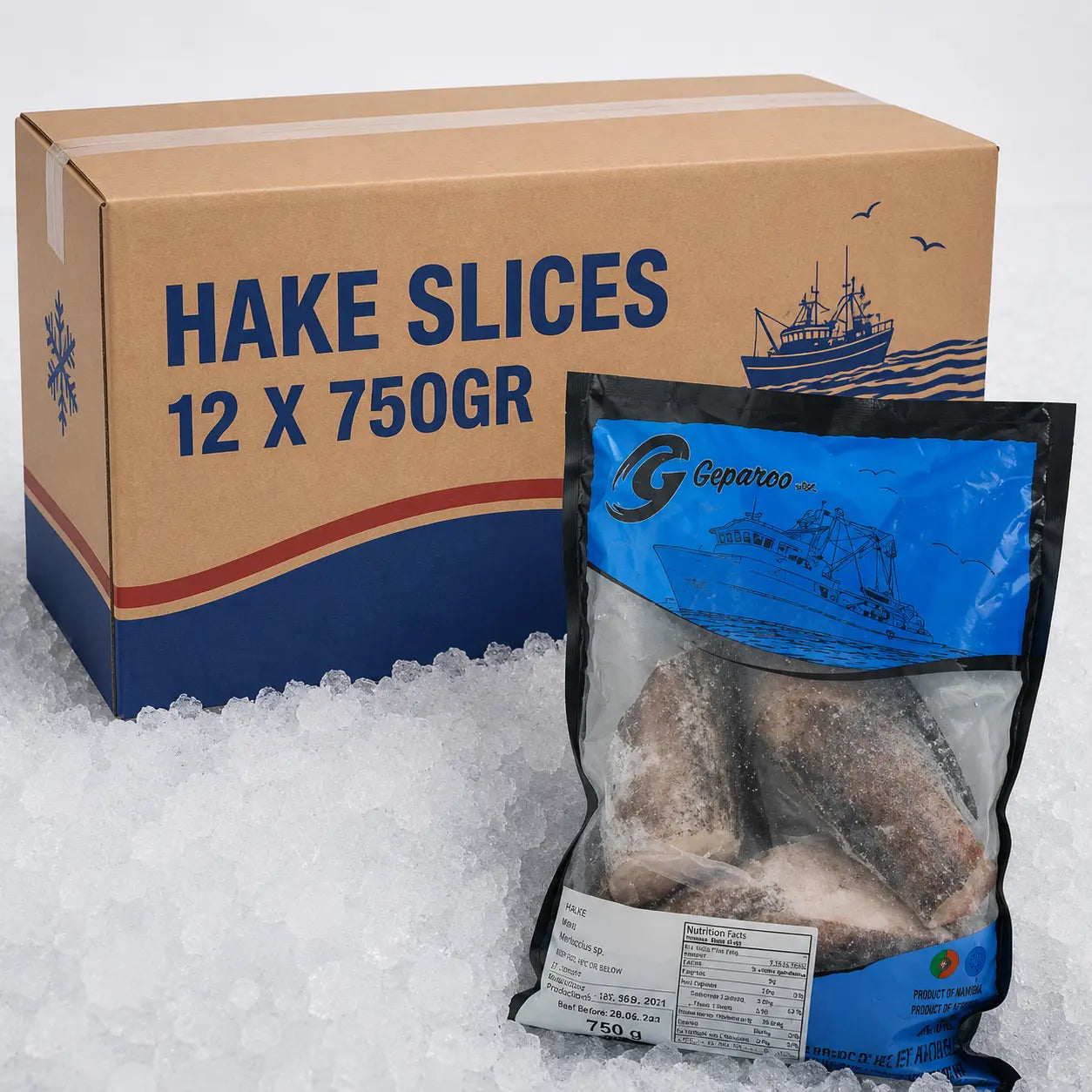 Hake Slices – Frozen | 9 kg (12 X 750 g)