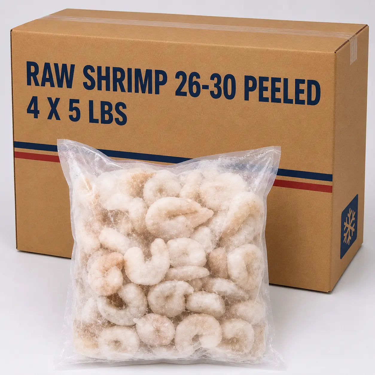 Raw Shrimp Peeled – Frozen | 20 LB (4 X 5 LBS)