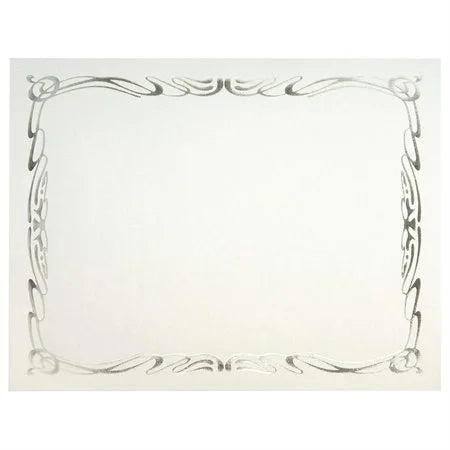 Blank Linen Certificate Silver Deco- New