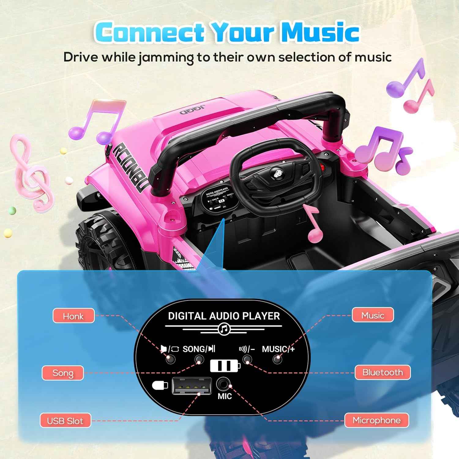 SEALIGHT 12V Kids Ride-On Truck – Remote Control & LED Lights