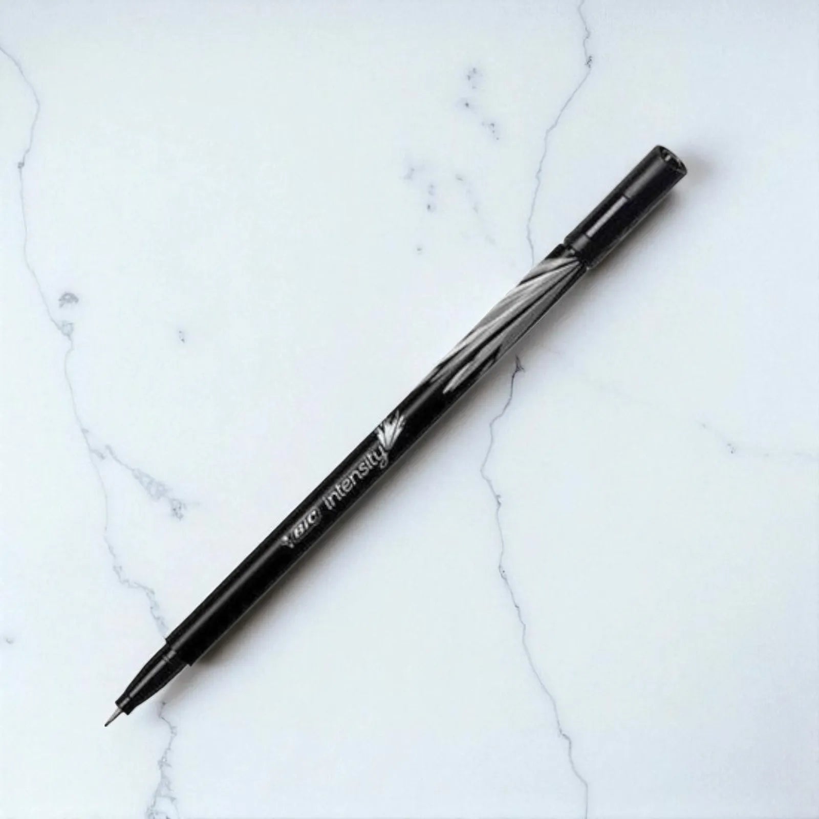 Box of 12 BIC 3-packs, black fine-tip felt point pens – new