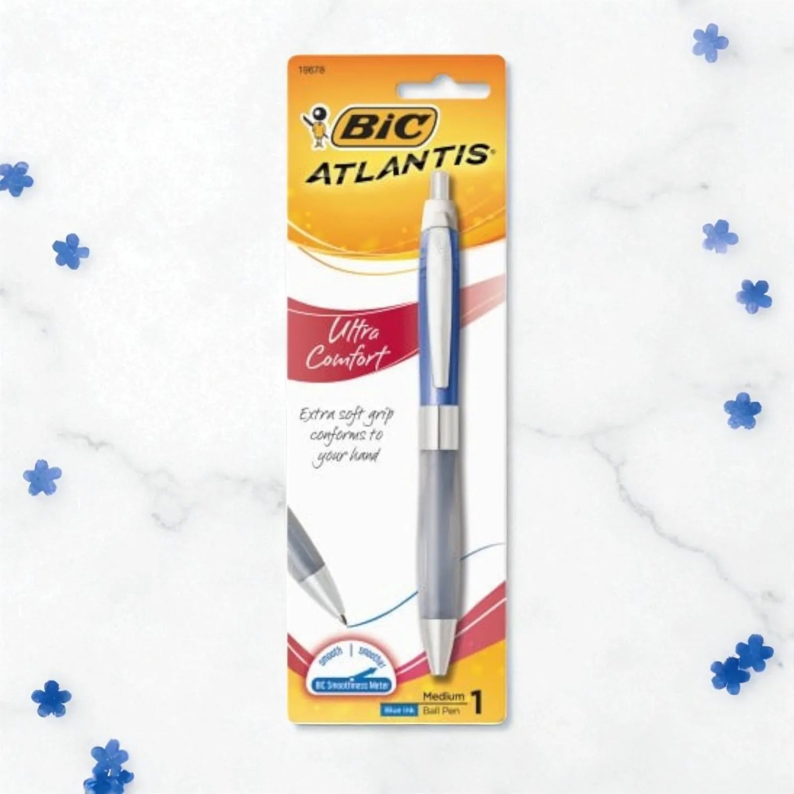 Box of 12 BIC Atlantis Ultra Comfort retractable ballpoint pens – black ink