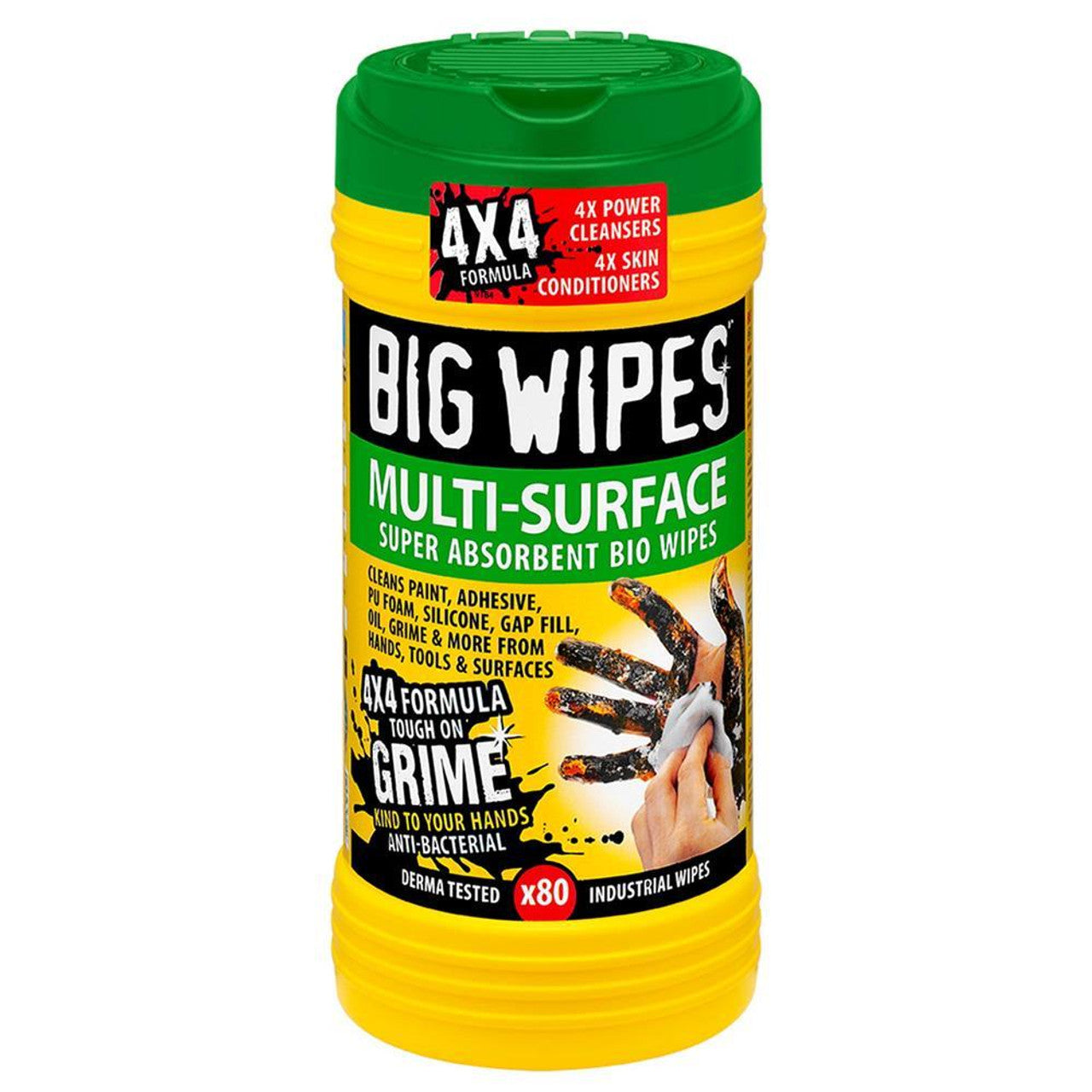 Case of 8 Big Wipes 4x4 multi-surface biodegradable cleaning wipes – 80 per box