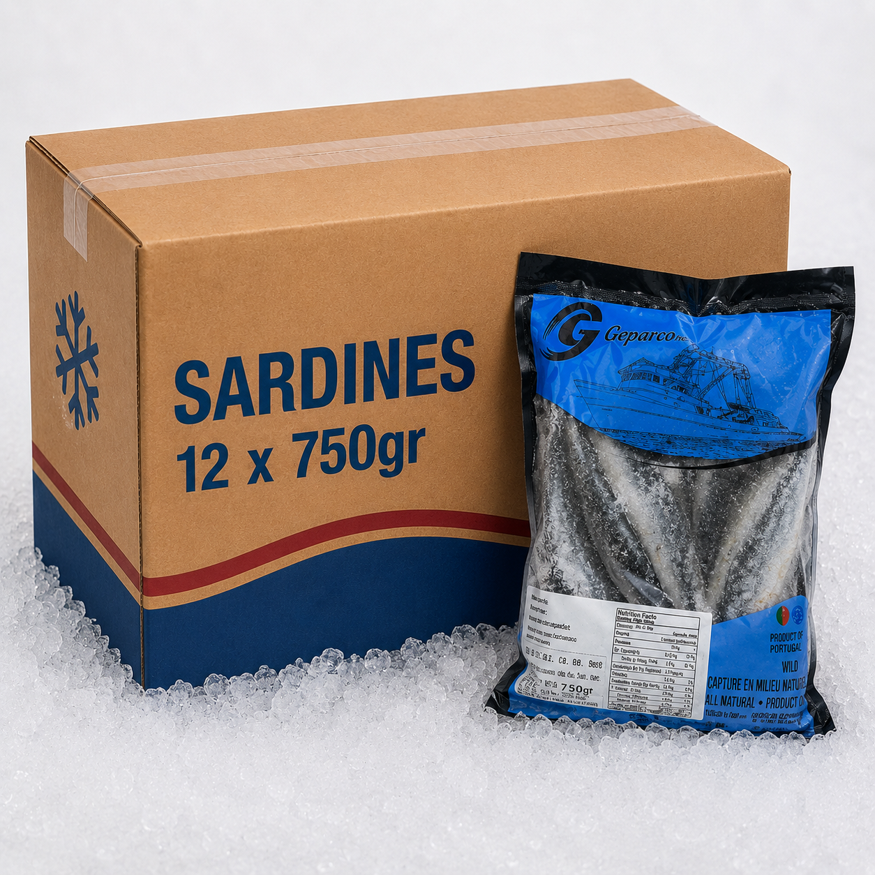 Sardines IQF – Frozen | 9 Kg (12 x 750g)