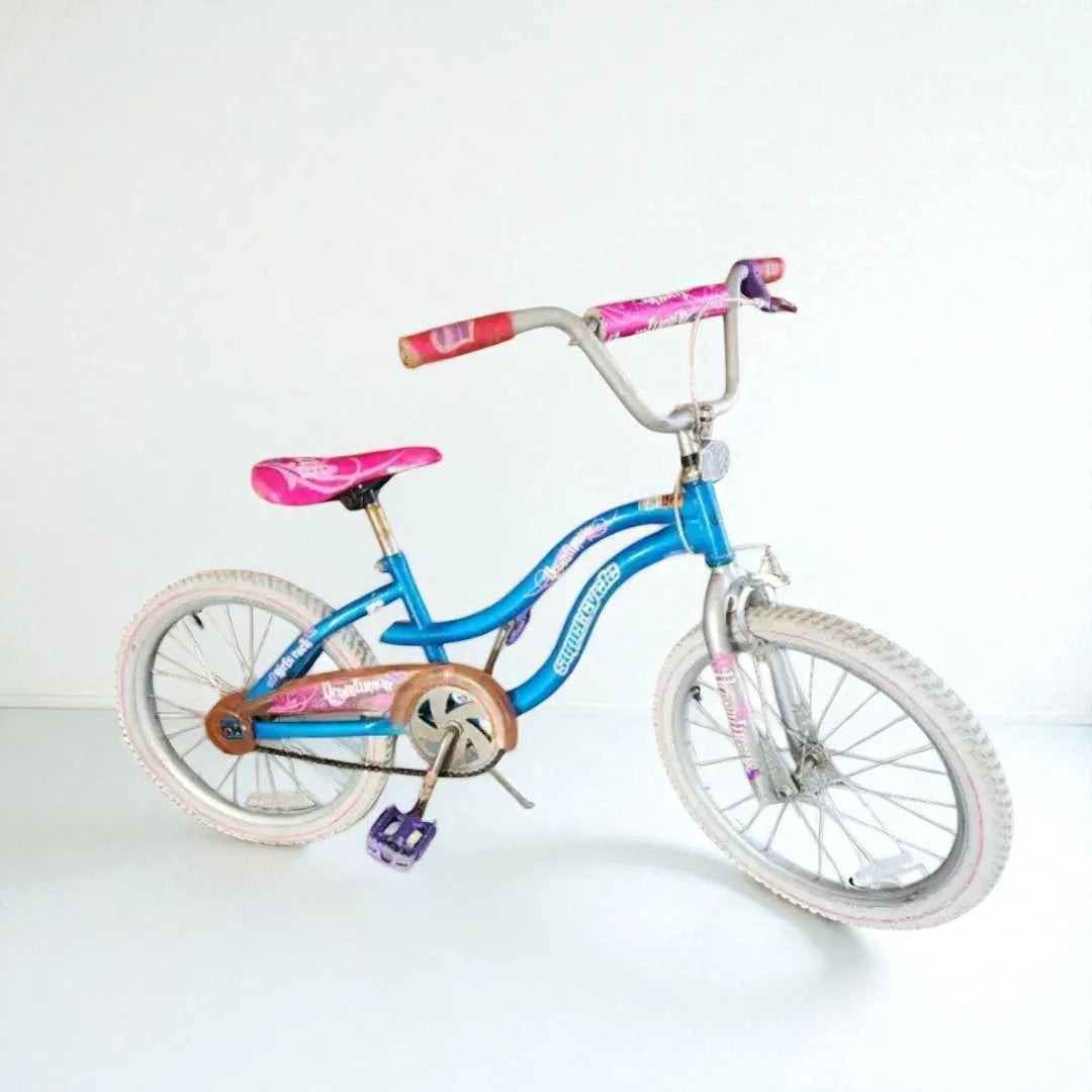 Teal and pink kids bike with 20" tires