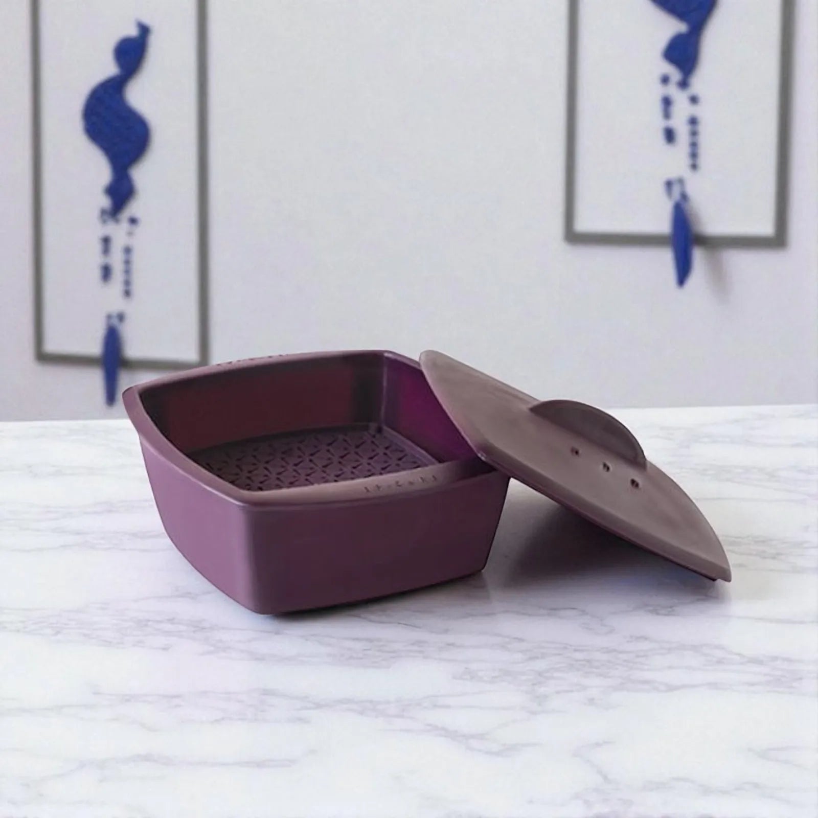 Epicure purple multipurpose steamer, dishwasher and oven safe