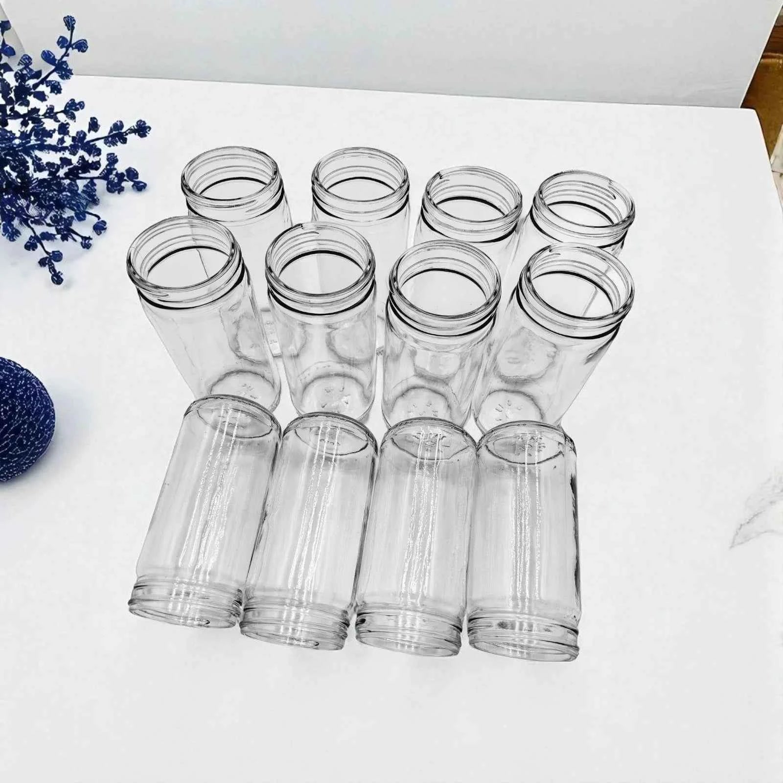 Case of 12 cylinder glass jars-190ml