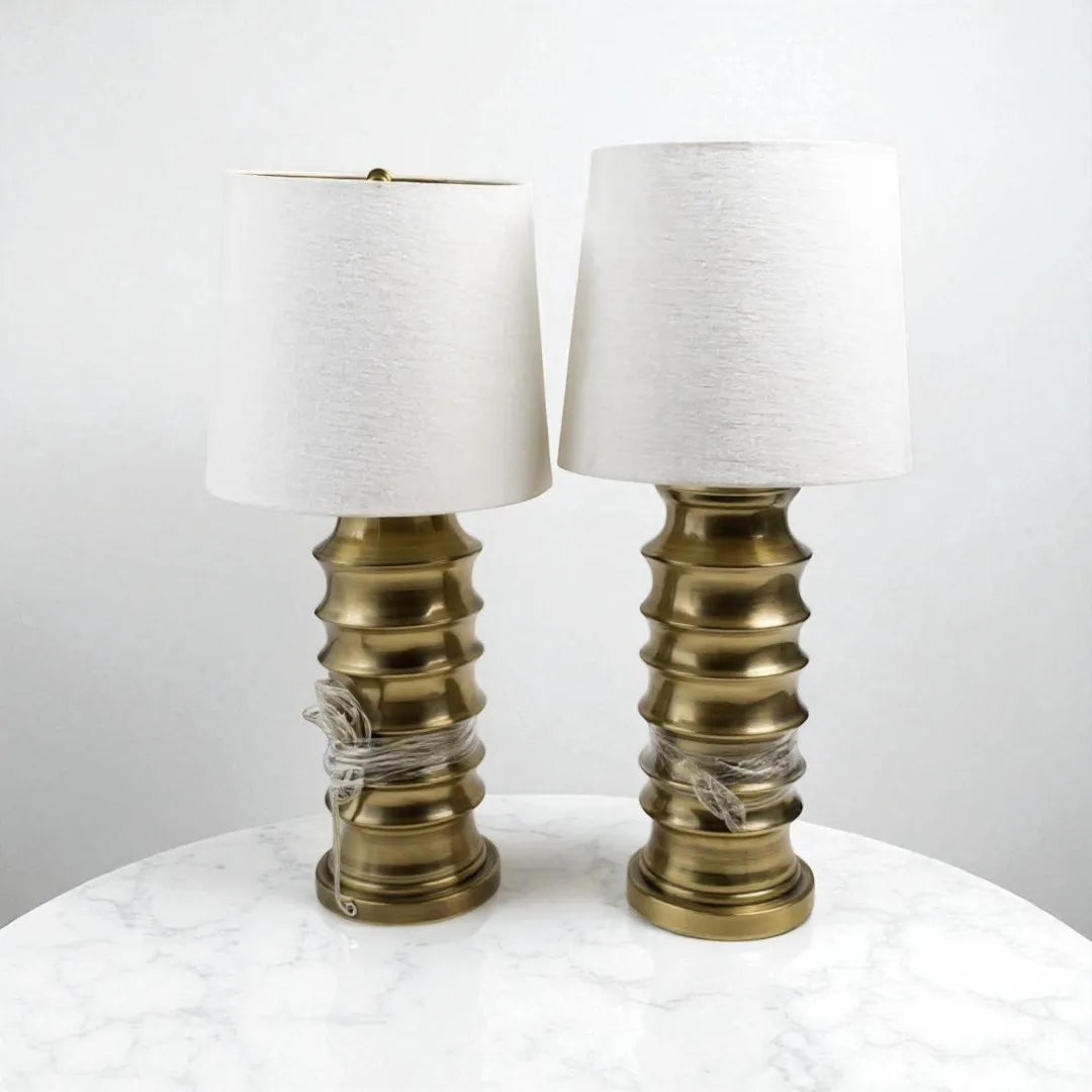 A set of 2 Mid-Century Gold Table Lamp-Return