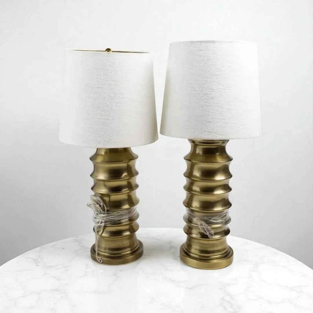 A set of 2 Mid-Century Gold Table Lamp-Return