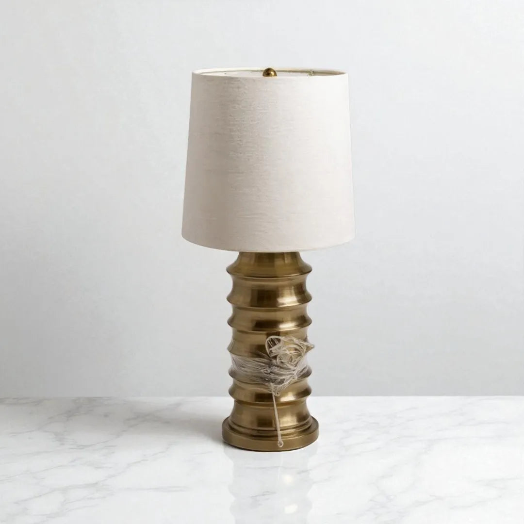 A set of 2 Mid-Century Gold Table Lamp-Return