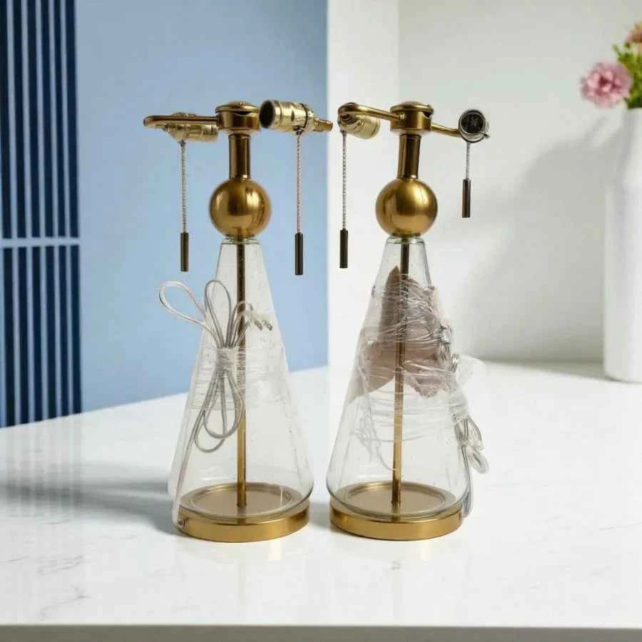 Set of 2 Mid Century pull chain Lamps- Return