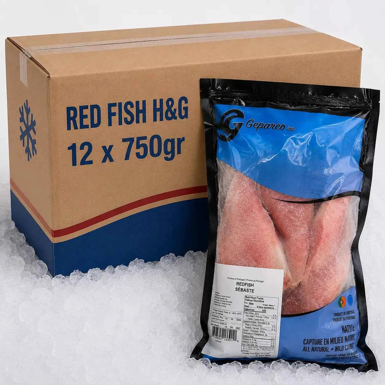 Red Fish H&G – Frozen | 9 kg (12 x 750g)