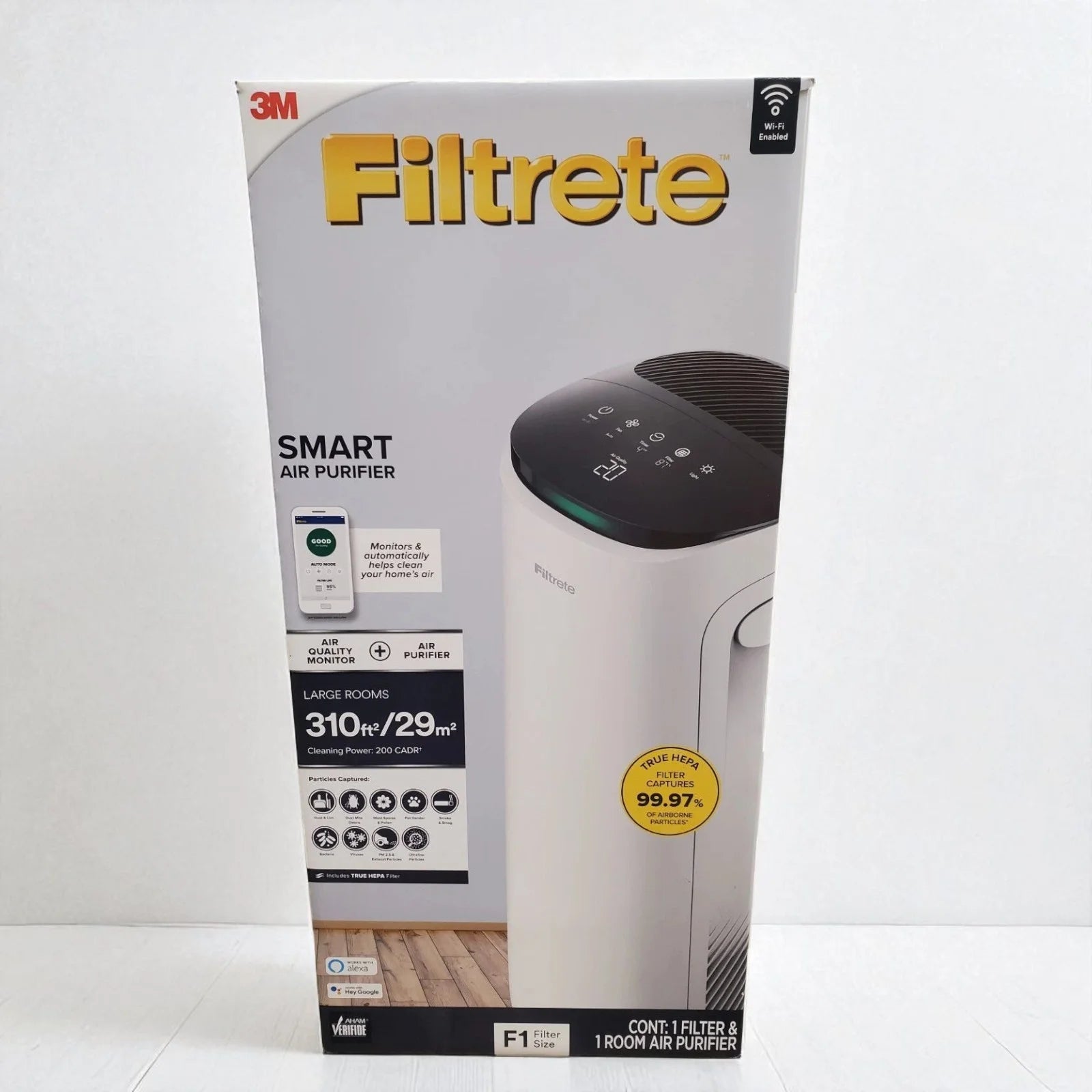 Filtrete white smart air purifier for 310 sq ft room – new