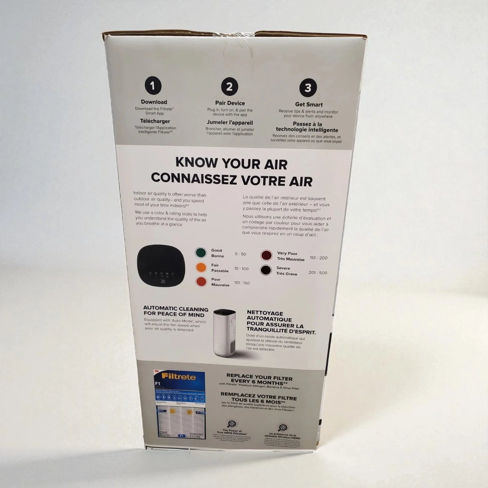 Filtrete white smart air purifier for 310 sq ft room – new