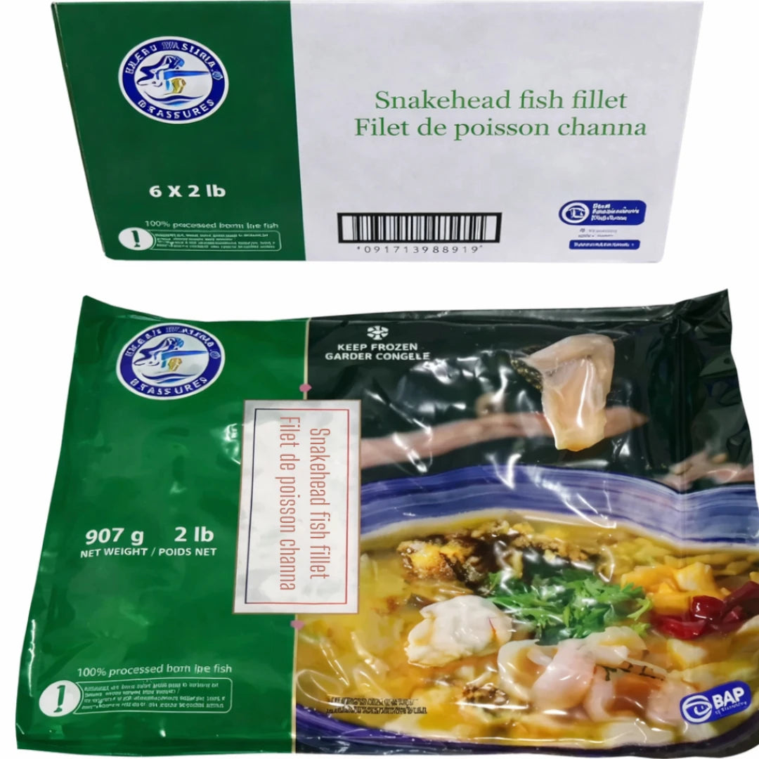 Snakehead Fish Slices – Frozen | 5.4 kg (6 × 908 g)