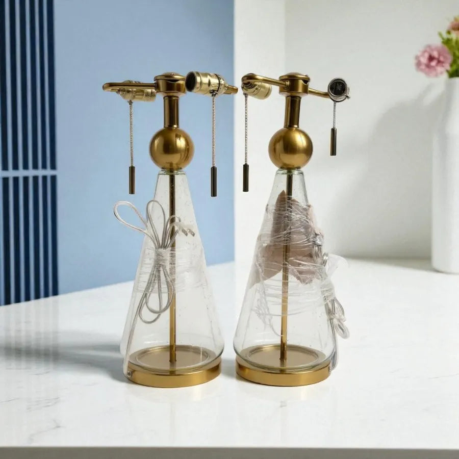 Set of 2 Mid Century pull chain Lamps- Return